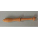 Perla a cilindro in legno tinto scuro mm 40 con foro passante grande 2 pezzi