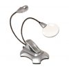 Lampada a led (2led) con pinza e lente  mm52/3x + base da tavolo con calamita