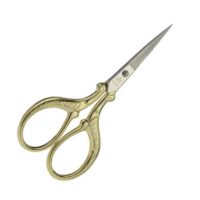 Forbice ricamo fiorata e dorata cm 9,5 alpen, made in italy