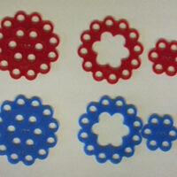 Floss organiser, fiorellini portafili doppi 12 + 6 fori, tombolo e disegni