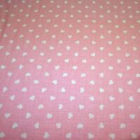 Tela in puro cotone altezza cm 300 fantasia rosa: fiori-foglie-pois e cuori, € 12,00 al metro vendita a multipli di 50 cm