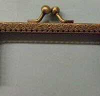 Chiusura per borsetta rettangolare, oro brunito cm 10,5