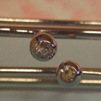 Chiusura per borsetta con cristalli sulla chiusura, colore argento cm13
