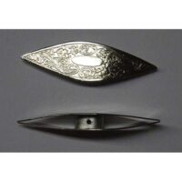 Navetta tamburata in silver plate su base di ottone  mm 63