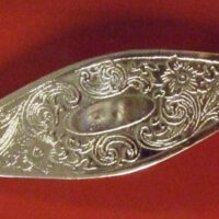 Navetta tamburata in silver plate su base di ottone  mm 63