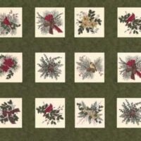 "forever green" by holly taylor for moda  base verde scuro, pannello cm 63 x 110 o multipli