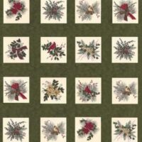 "forever green" by holly taylor for moda  base verde scuro, pannello cm 63 x 110 o multipli