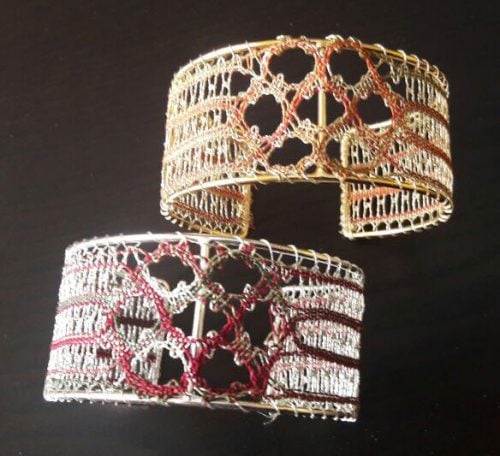 Bracciale in bronzo argentato e rodiato, nichel free - immagine 2