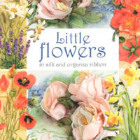 Little flowers in silk and organza ribbon