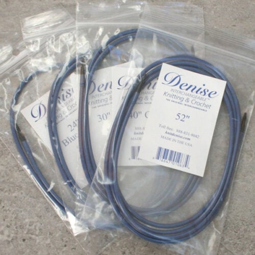 Kit cavetti denise lunghi blue 4 pezzi cm 60/24"- cm 76/30"- cm 102/40" - cm 132/52"