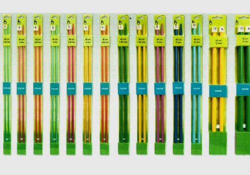 Ferri da maglia colorati , in alluminio e plastica da cm 40, 2 ferri pony