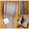 Nastro tubolare per sacchetti 100% lino (11 fili) greggio rosso e verde vendita a multipli di 50 cm