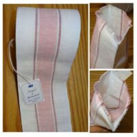 Nastro tubolare per sacchetti 100% lino (11 fili) bianco e rosa vendita a multipli di 50 cm
