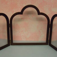 Cornice trittico in legno scuro, cm 43x22 aperta