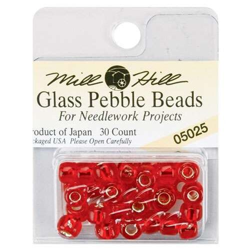 Mill hill glass pebble beads, vetro lucida mm 5,5