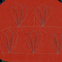 Fiore tridimensionale 5 petali, orditura per ago cm 7 x 5