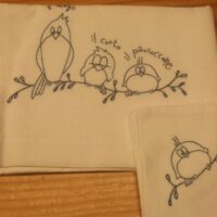 Lenzuolino per lettino 100% cotone, uccellini