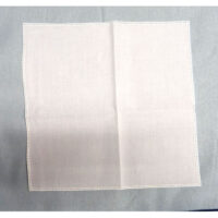 Runc35 Fazzolettino quadrato in batista di cotone bianco con bordo liscio, lato 25 cm, ideale per ricamo e tombolo.
