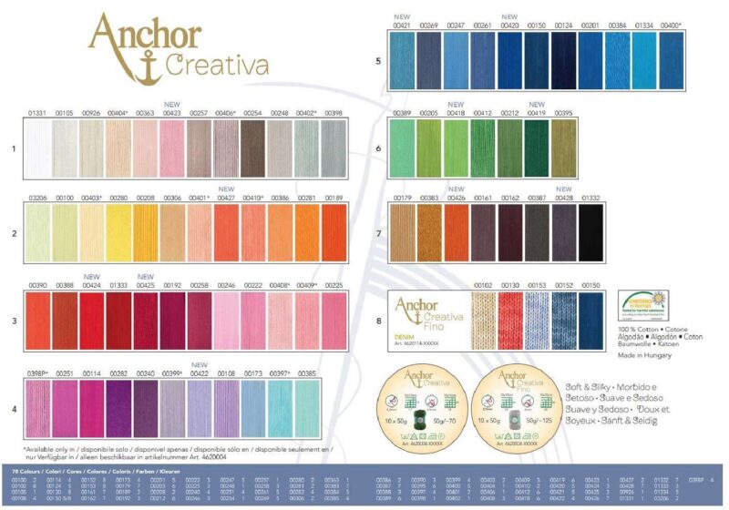 Anchor style creativa fine, 100% cotone gr50/ mt 125
