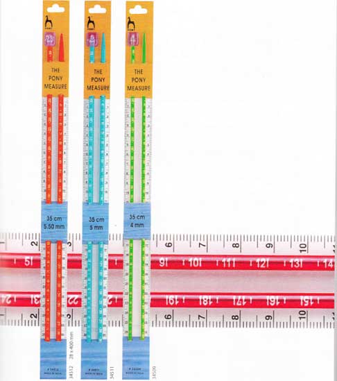 Accm265b Ferri da maglia centimetrati e colorati – Alluminio 40 cm Pony