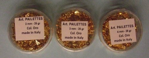 PAILLETTES MEZZO FINO ORO GR 5 OPPURE GR 25