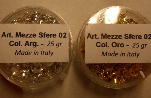Mezze sfere argento mm  4,5