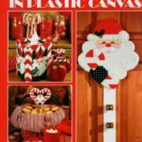 Candy cane santas in plastic canvas