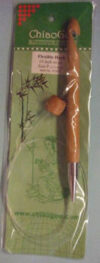 Uncinetti tunisi in bamboo con cavo perlon da cm 60, chiangoo n°15,75 - immagine 2