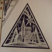 Schwibbogen albero con 7 candele elettriche + disegno paesaggio
