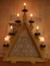 Schwibbogen albero con 7 candele elettriche + disegno candele
