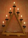 Schwibbogen albero con 7 candele elettriche + disegno cervi