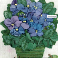 Pannello in cotone per ricamo silk (a5):  saintpaulia