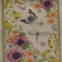 Pannello in cotone per ricamo silk (a5):  libellula