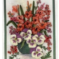 Pannello in cotone per ricamo silk (a5): violette