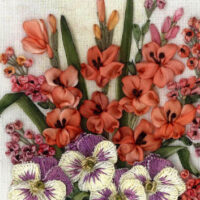 Pannello in cotone per ricamo silk (a5): violette
