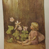 Pannello in cotone per ricamo silk (a4):  fatina campanula