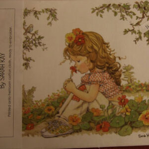 Pannello in cotone per ricamo silk (a4):  fatina rosa