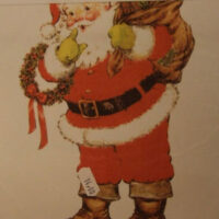 Pannello in cotone per ricamo silk (a4):  babbo natale