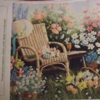 Pannello per ricamo silk (a3): lovely nell'angolo del giardino
