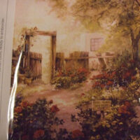 Pannello in cotone per ricamo silk:peace to all who enter here!