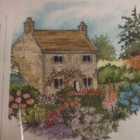 Jolly/pannello per ricamo silk (a3):  cottage in mattoni