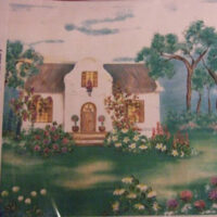 Pannello in cotone per ricamo silk (a3):  cottage