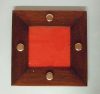 Sottopentola in legno scuro cm 20/vetro cm 11x11