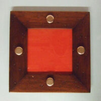 Sottopentola in legno scuro cm 20/vetro cm 11x11