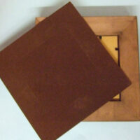 Sottopentola in legno scuro cm 20/vetro cm 11x11