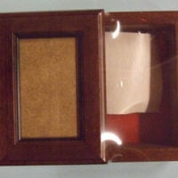 Scatola in legno porta blocknotes, con spazio porta ricamo o merletto