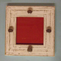 Sottopentola quadrato in legno spazzolato bianco cm 20/vetro cm 11x11
