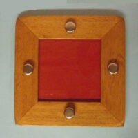 Sottopentola quadrato in legno chiaro-angolo smussato cm 20/vetro cm 11x11