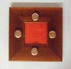 Sottopentola in legno scuro cm 15x15/vetro cm 6x6