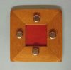 Sottopentola in legno con angolo smussato cm 15x15/vetro cm 6x6
